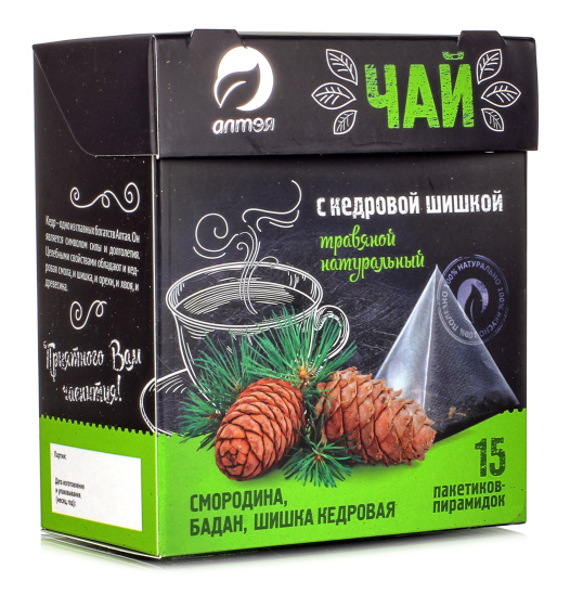 Травяной чай с кедровой шишкой, 15 пакетиков-пирамидок