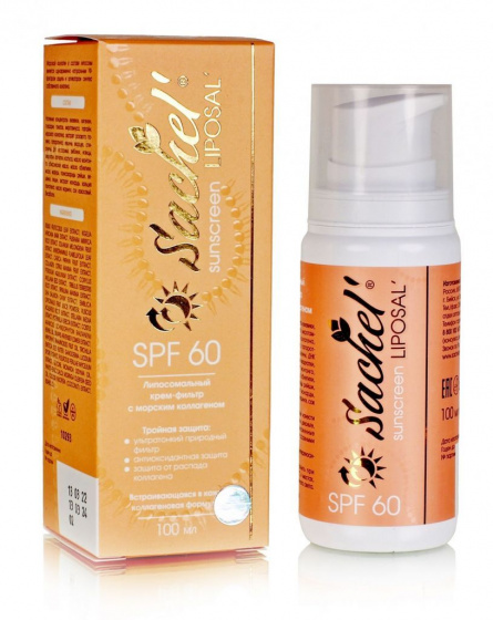 Сашель крем для лица и тела с морским коллагеном СПФ SPF 60, 100мл