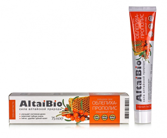 Зубная паста для для ежедневного ухода за зубами и деснами "Облепиха - прополис" 75мл