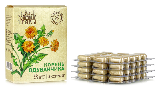 Корень одуванчика в капсулах экстракт Полезные травы 60 капсул