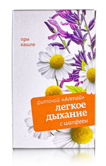 Фиточай Алтай № 14 "Легкое дыхание" №30*2гр. При заболеваниях верхних дыхательных путей
