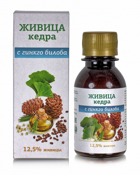 Живица кедра 12,5% с гинкго билоба,100 мл.