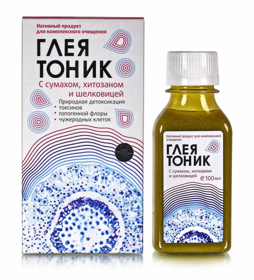 Глеятоник с сумахом, хитозаном шелковицей 0,1 л (детоксикация токсинов, чужеродных клеток).