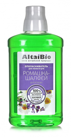 Ополаскиватель для полости рта Антитабак Ромашка-Шалфей 400 мл.и