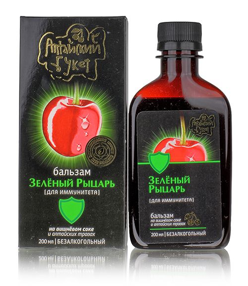 Бальзам №4 "Зеленый рыцарь". На вишневом соке. На страже иммунитета