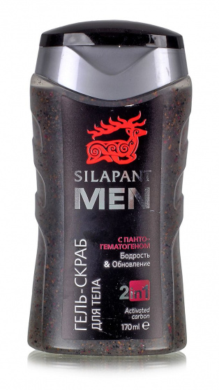 Силапант мужской гель-скраб для душа Бодрость и обновление, 170 мл. Алтайская пантовая косметика