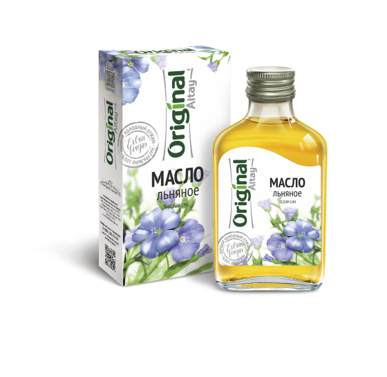 Масло льняное 100мл. Алтайское холодного отжима. Original Altay