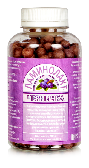 Синбиотик Ламинолакт Черничка от аллергии, астмы, псориаза, нейродермита 200 гр