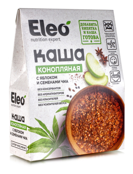 Каша конопляная с яблоком и семенами чиа 200гр 5 порций