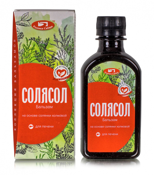 Бальзам "Солясол" 200мл. Восстановление клеток печени и поджелудочной