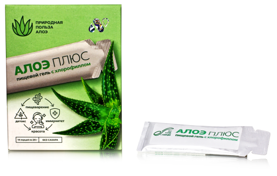 Детокс Хлорофилл АЛОЭ ПЛЮС для похудения, лимфодренаж от отеков 14 стиков