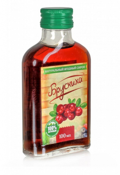 Сироп ягодный Брусника, 100мл.