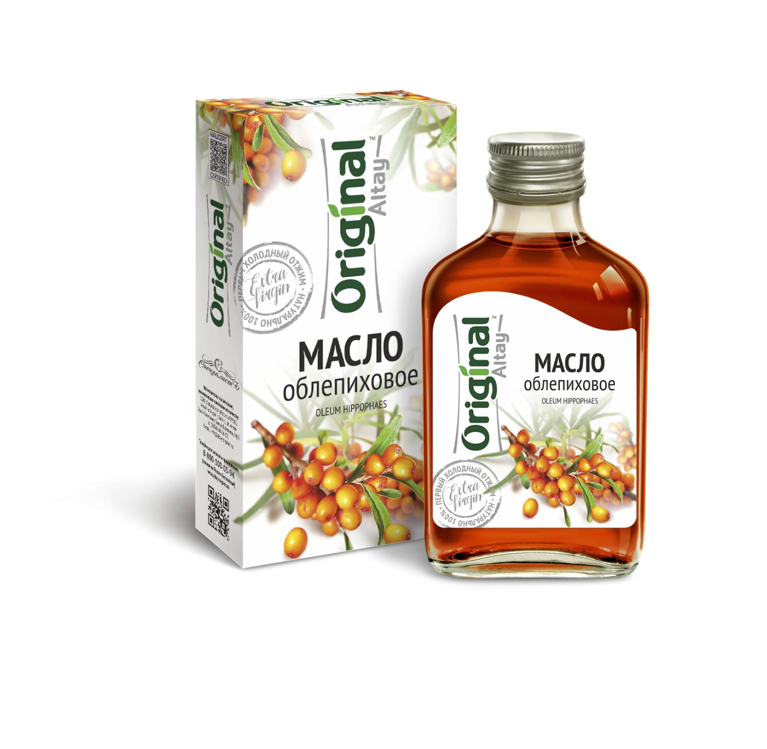 Масло облепиховое 100мл. Алтайское холодного отжима. Original Altay