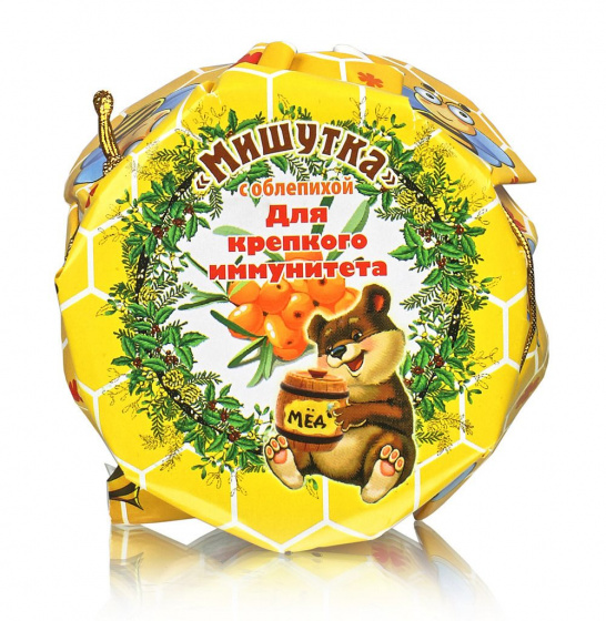 Мед "Мишутка" с облепихой. Для крепкого иммунитета 240гр. Алтайский мед+ягоды