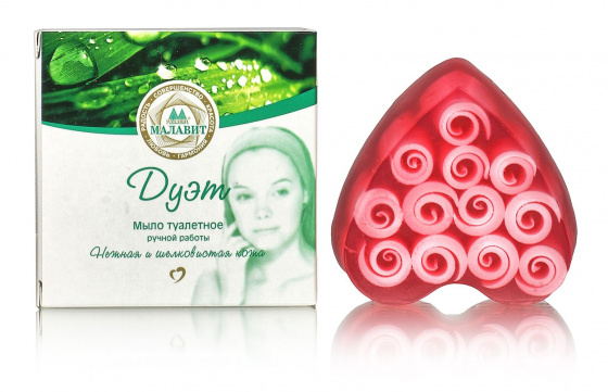 Малавит. Мыло ручной работы "Дуэт" 70гр (Розовое)