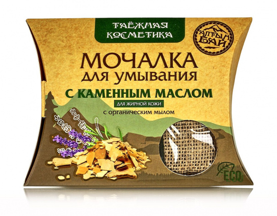 Мочалка для умывания "С Каменным маслом" 60г