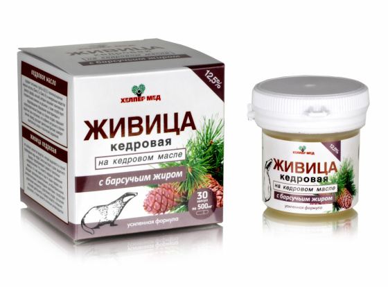 Живица кедровая на кедровом масле с барсучьим жиром 30 капсул