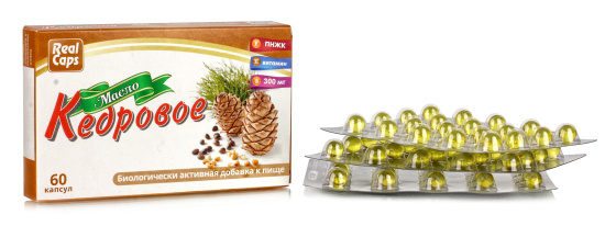 Кедровое масло блистер, 60 капс