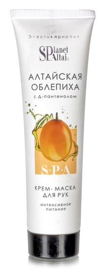 Крем маска для рук Алтайская облепиха с пантенолом Планет СПА, 100 мл.