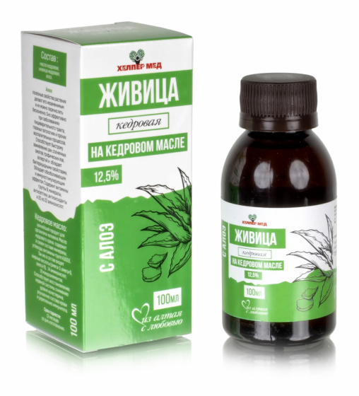 Живица кедровая на кедровом масле 12,5 % с алоэ 100 мл