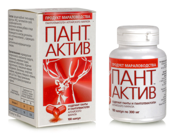 Пант Актив - Панты и Пантогематоген, 100капс омолаживает, улучшает ...