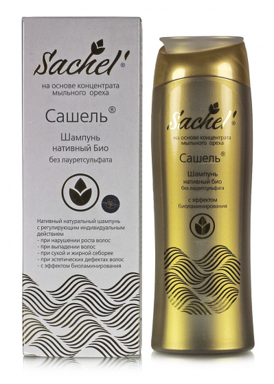 Сашель шампунь нативный Био без лауретсультфата, 250 мл. От выпадения волос