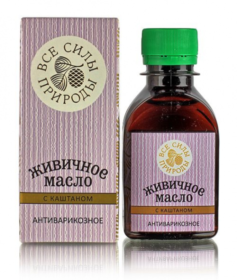 Масло "Живичное с каштаном" (антиварикозное) 110мл. С живицей кедра