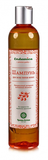 Шампунь "Endemica" для всех типов волос (натуральный экстракт Алтайской облепихи) 350мл.