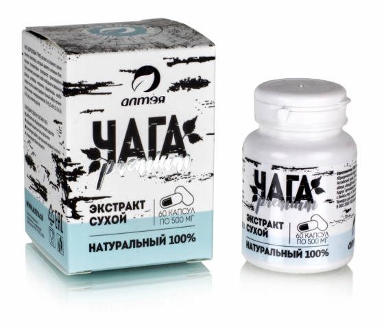 Чага, экстракт 60 капсул по 0,5г.
