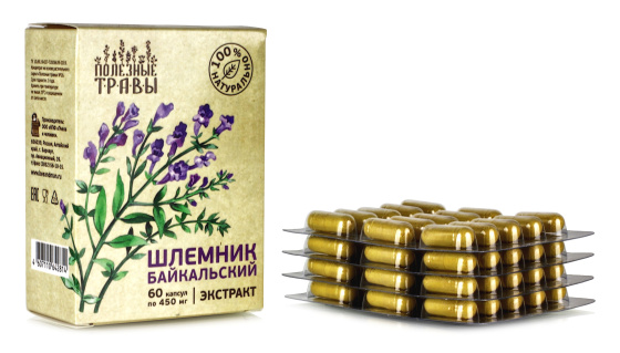 Шлемник байкальский в капсулах Полезные травы Алтая ноотроп, успокаивающее, для сосудов