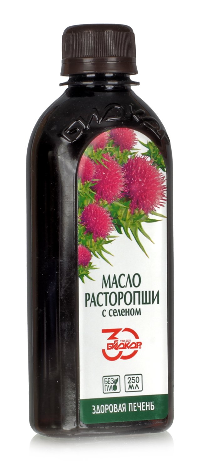 Масло Расторопши холодного отжима с селеном нерафинированное 250 мл для печени и поджелудочной