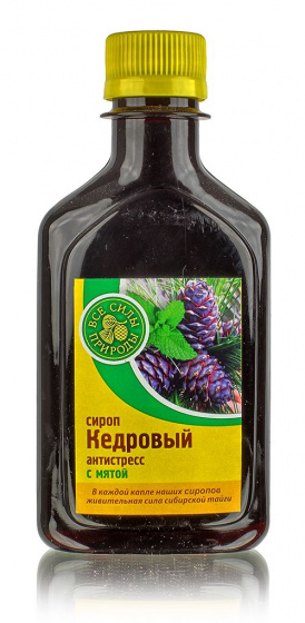 Сироп "Кедровый с мятой" (с живицей кедра) 220мл.