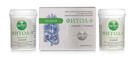 Фитосбор "Фитол-09. Почечный", 30 брикетов утро + 30 брикетов вечер