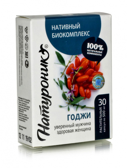Натуроник. Годжи (уверенный мужчина, здоровая женщина) 30 капсул по 0.5г.