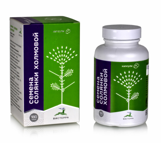 Семена солянки холмовой, 180 капс / для печени и поджелудочной / при ожирении / при изжоге