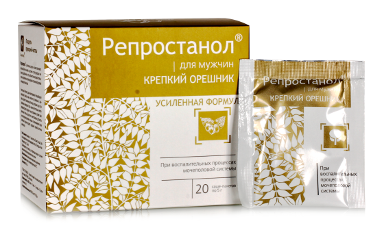 Усиленная форма Репростанол для мужчин мужское здоровье Крепкий Орешник 20 саше-пакетов по 5гр.