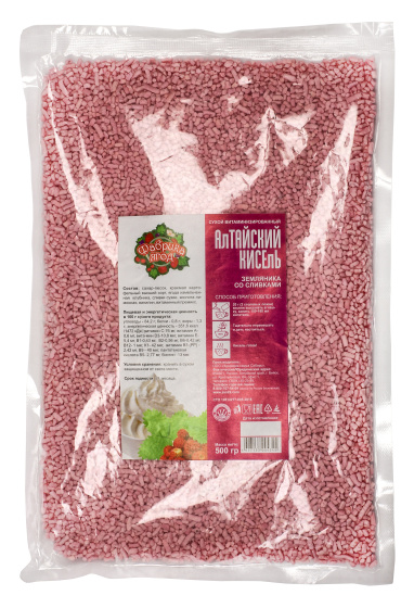 Алтайский кисель быстрого приготовления Земляника со сливками, 500гр.