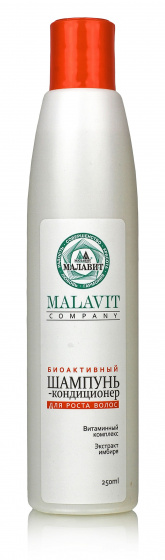 Малавит. Биоактивный шампунь-кондиционер для роста волос 250мл.