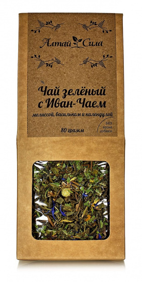 Чай зелёный с ИВАН-ЧАЕМ, мелиссой, васильком и календулой, 80 г