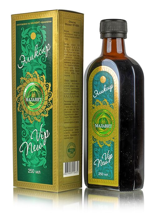 Эликсир "Малавит" VIP NEW 250мл. Общуекреплящий, витаминный бальзам