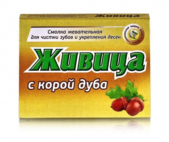 Смолка жевательная "Живица", с корой дуба  5шт по 0.8гр