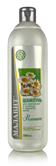 Малавит. Шампунь "Ромашка" 500мл. Для жирных и склонных к жирности волос