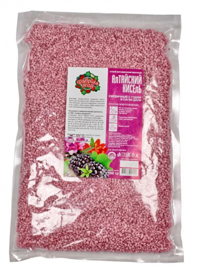 Алтайский кисель быстрого приготовления Ежевичный с годжи и саган дали, 500 гр