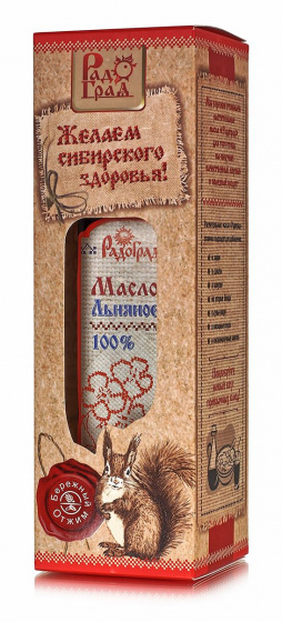 Масло льняное в подарочной упаковке, 250 мл.