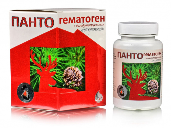 Пантогематоген с дигидрокверцетином (для сердца). 60 капсул по 0,44гр.