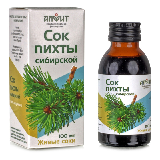 Сок пихты сибирской / без сахара 100 мл.