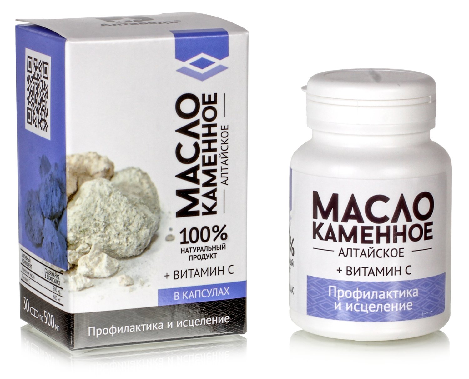 Каменное масло Алтайское + Витамин C 30 капс