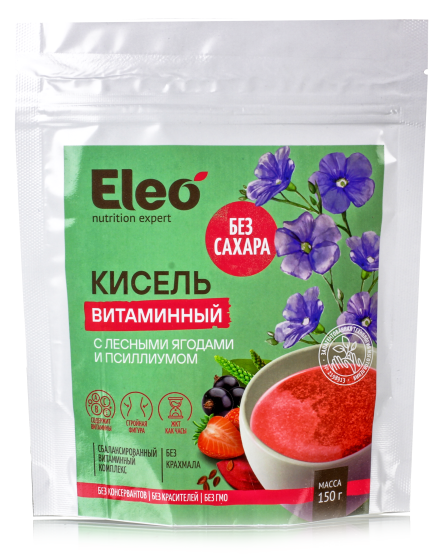 Кисель витаминный с лесными ягодами и псиллиумом, 150 гр