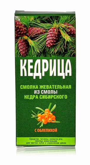 Смолка кедровая "Кедрица", с облепихой 4шт по 0.8 гр