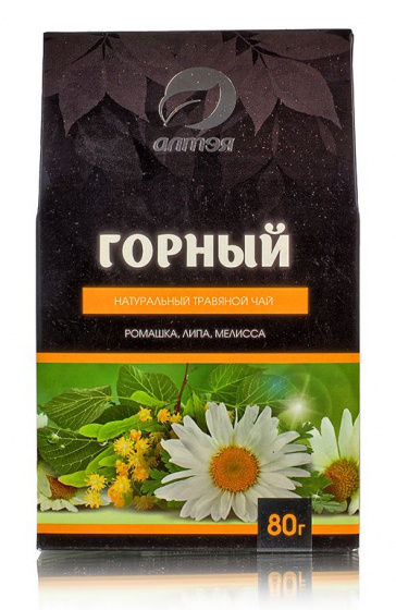 Травяной чай "Горный" (ромашка, липа, мелисса) 80гр. Две линии